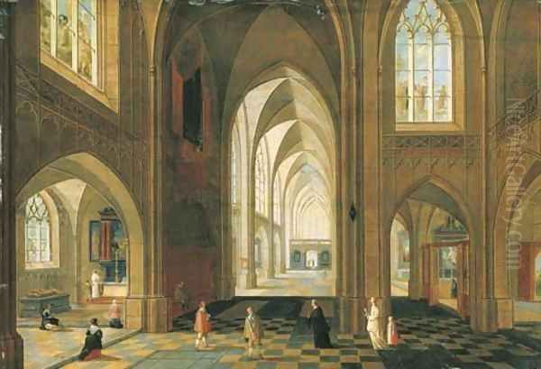 The interior of a Gothic cathedral looking east - view 1