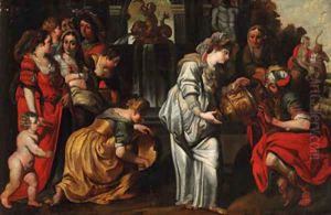 Rebecca and Eliezer at the Well by Abraham Janssens