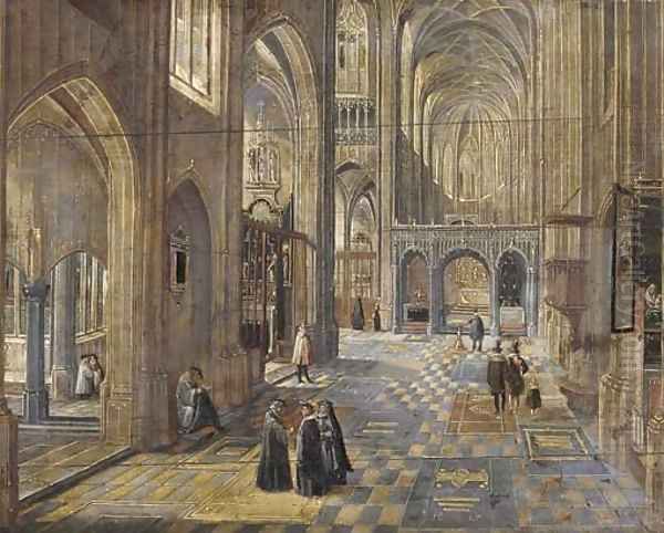The interior of a Gothic church - view 1