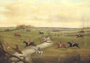 The Hunt Crossing the Snite, Leicestershire by William Nedham