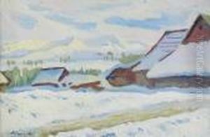 Widok Na Tatry - Zima W Gorach by Stanislaw Kamocki