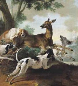 A Deer Chased by Dogs, 1725 by Jean-Baptiste Oudry