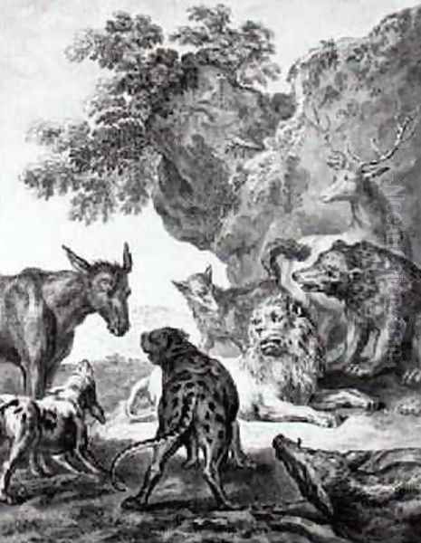 The Animals Fallen Sick With the Plague, illustration for the Fables of La Fontaine, 1755 by Jean-Baptiste Oudry