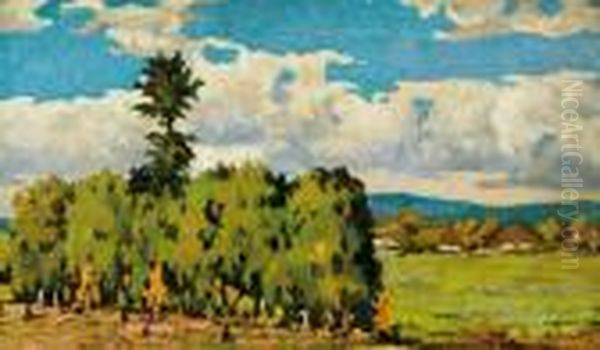 Pejzaz Podgorski Z Laskiem Brzozowym - view 1