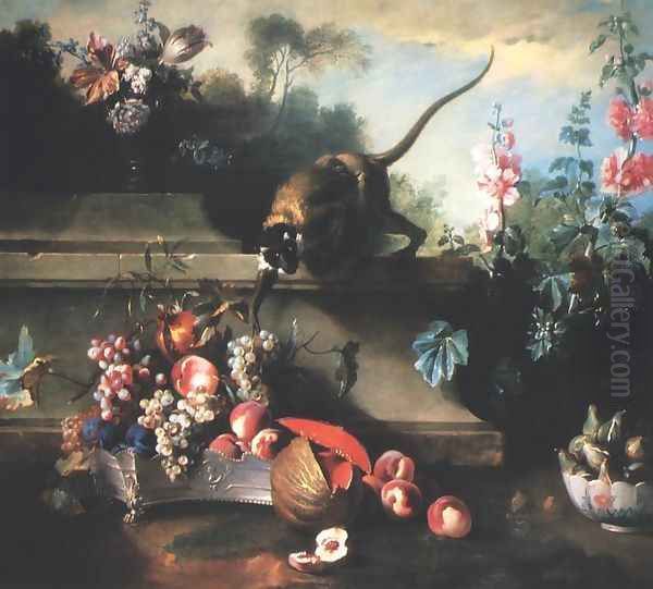 Still Life with a Monkey, Fruit and Flowers - view 1