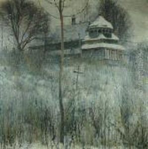 Pejzaz Z Kosciolem by Stanislaw Kamocki