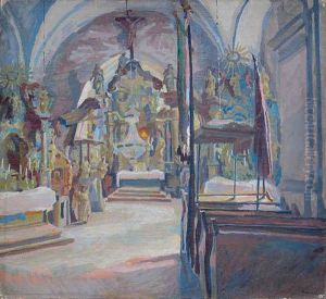 Wnetrze Kosciolka We Frydmanie. 1919 by Stanislaw Kamocki