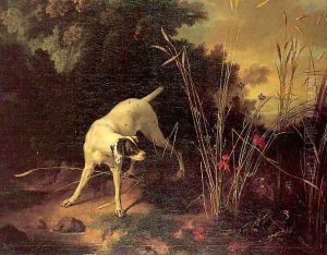 A Dog on a Stand 1725 by Jean-Baptiste Oudry