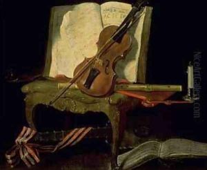 Still Life with a Violin by Jean-Baptiste Oudry