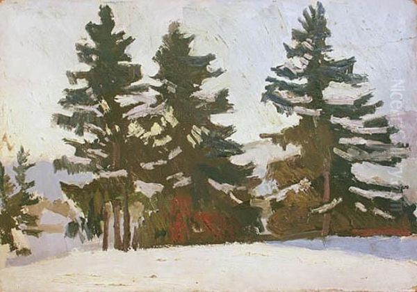 Pejzaz Zimowy Ze Swierkami - view 1