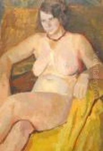 Akt Kobiety Siedzacej by Stanislaw Kamocki