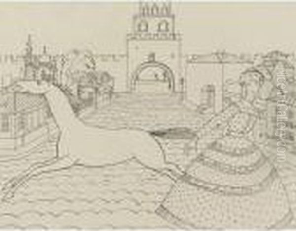 Zeichnung 'mit Gruner Dame' (drawing For 'with Green Lady') - view 1