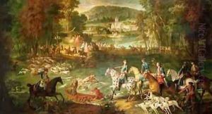 Hunting at the Saint-Jean Pond in the Forest of Compiegne, before 1734 by Jean-Baptiste Oudry