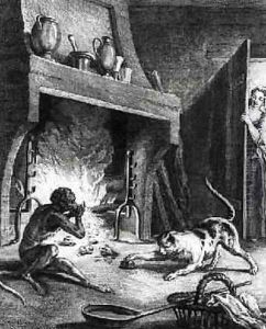The Monkey and the Cat, illustration for the Fables by Jean de La Fontaine 1621-95, engraved by Louis Le Mire 1736-57 by Jean-Baptiste Oudry