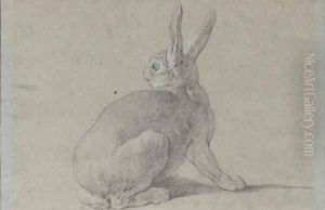 A hare looking back to the left by Jean-Baptiste Oudry