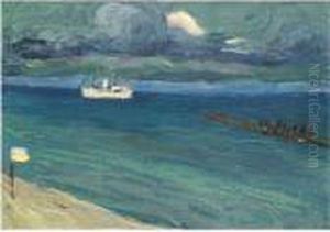 Rapallo, Seascape With Steamer