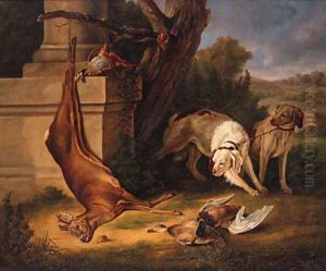 Hunting Dogs with Game in a Landscape