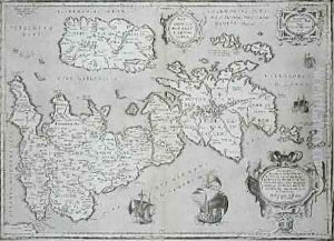 Map of Britain and Ireland, 1595, published Antwerp 1624