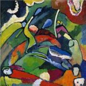 Zwei Reiter Und Liegende Gestalt (two Riders And Reclining Figure) by Wassily Kandinsky