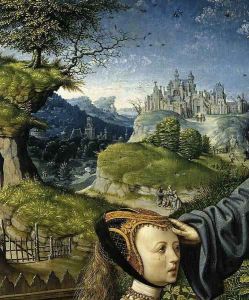 Christ Appearing to Mary Magdalen as a Gardener (detail) by Jacob Cornelisz Van Oostsanen
