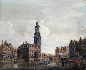 View of the Singel with the Munttoren in Amsterdam 1770s by Isaak Ouwater