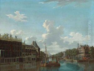 View of the Kloveniersburgwal in Amsterdam