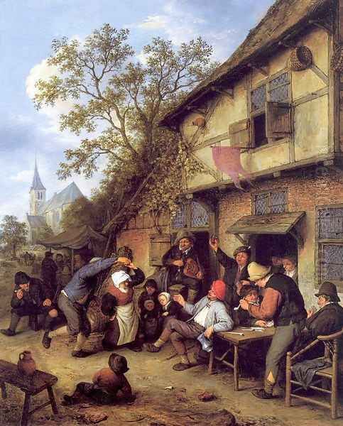 Merrymaking Outside an Inn - view 1