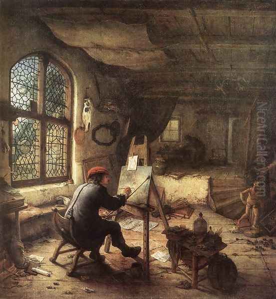 The Painter in His Studio 1663 by Adriaen Jansz. Van Ostade