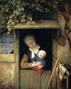 Mother Holding her Child in a Doorway 1667 Mother Holding her Child in a Doorway 1667