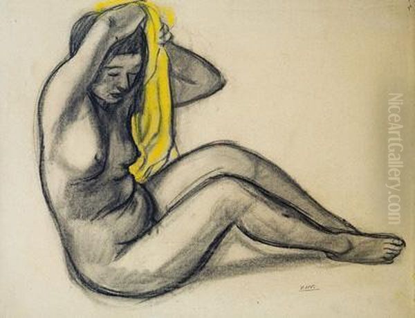 Nu A La Serviette Jaune - view 1