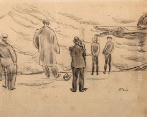 Figures At The Beach by Georges Kars