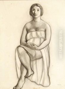 Femme Assise En Drap