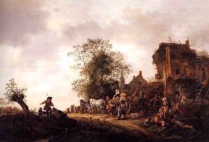 Travellers at a Country Inn 1645 by Adriaen Jansz. Van Ostade