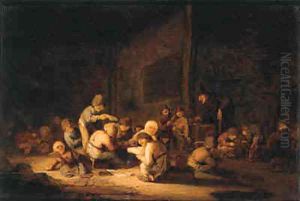 A village school room by Adriaen Jansz. Van Ostade