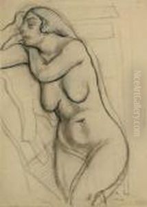 Seated Sleeping Nude by Georges Kars