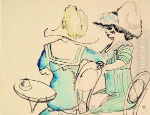 Deux Femmes Assises by Georges Kars