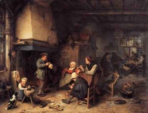 Peasants in an Interior by Adriaen Jansz. Van Ostade