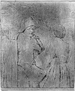 Man and Woman conversing by Adriaen Jansz. Van Ostade