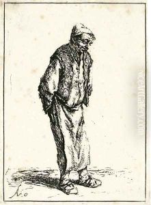 Peasant with his Hands behind his Back by Adriaen Jansz. Van Ostade