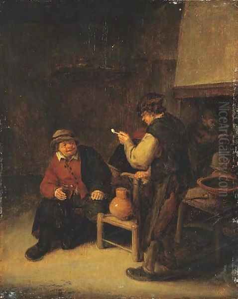 Peasants drinking in an interior - view 1