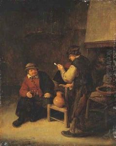 Peasants drinking in an interior