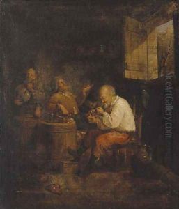 The smokers' corner by Adriaen Jansz. Van Ostade