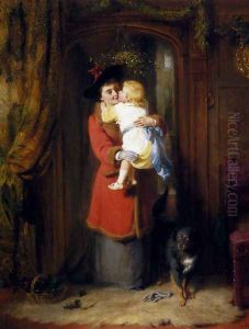 Under The Mistletoe by George Bernard O'Neill