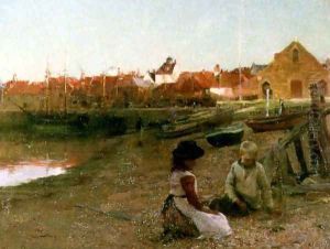 Playing on the Shingle, 1885 by Walter Frederick Osborne
