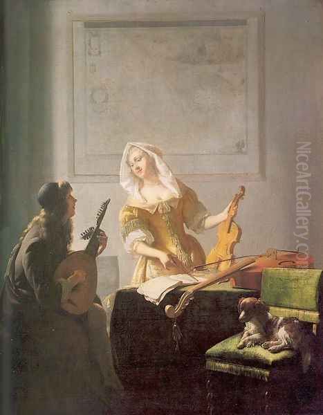 The Music Lesson 1671 by Jacob Ochtervelt