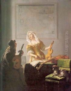 The Music Lesson 1671 by Jacob Ochtervelt