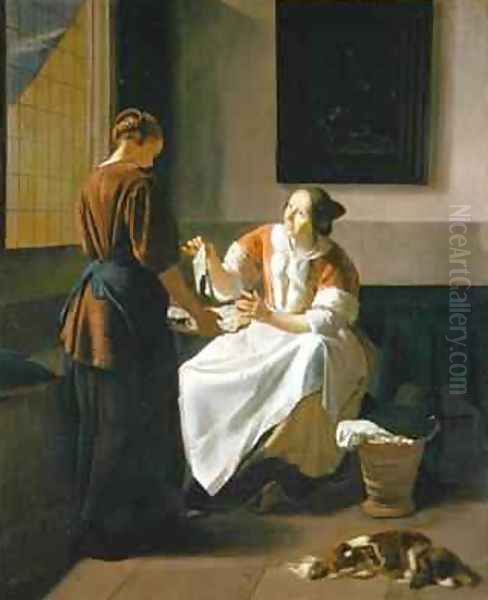 A Lady and Maid Choosing Fish - view 1