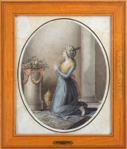 Portrait Of A Kneelingwoman by Angelica Kauffmann