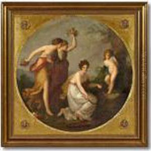 Entwaffnung Amors Durchdrei Nymphen by Angelica Kauffmann