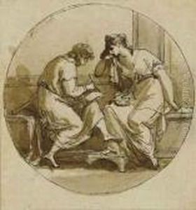 Catullus Writing His Ode On Lesbia's Dead Sparrow by Angelica Kauffmann